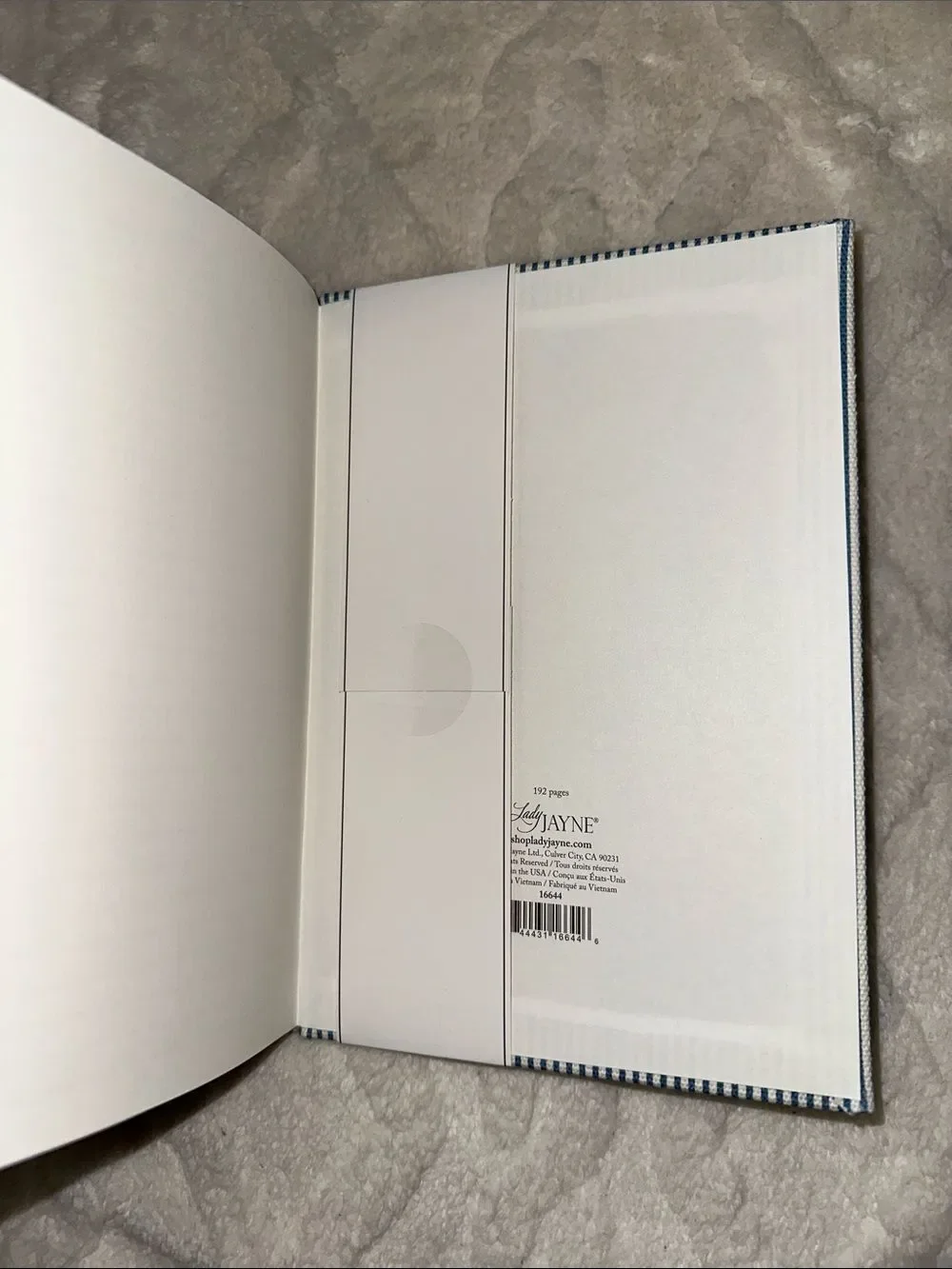 Lady JAYNE White Navy Stripes Embroidered Whale hard cover lined pages journal